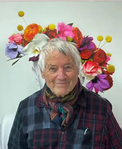 KF with flower crown Feb'25 KAFFE FASSETT fabric